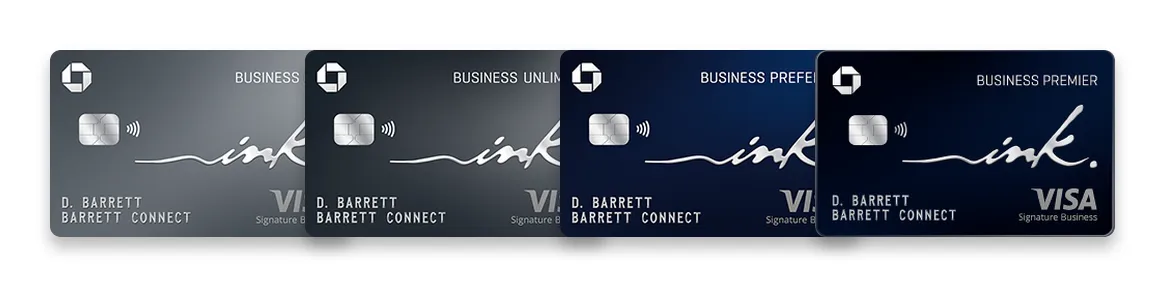 Linha Chase Ink: Cash, Unlimited, Preferred e Premier, plásticos oficiais