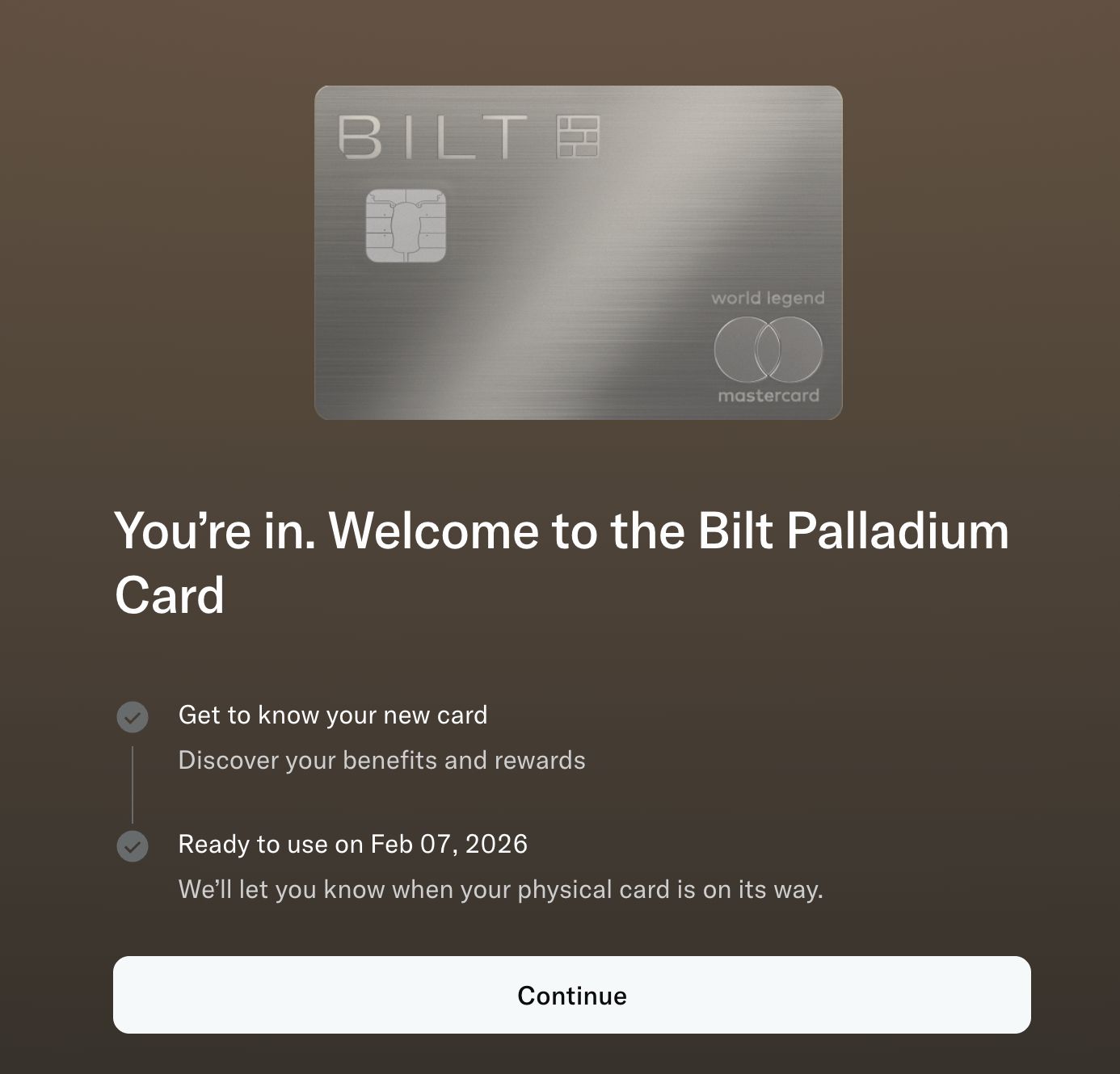 Aprovação cartão Bilt