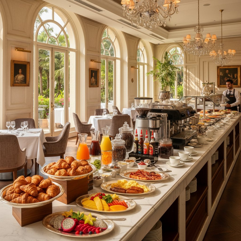 Café da manhã em hotel Hilton