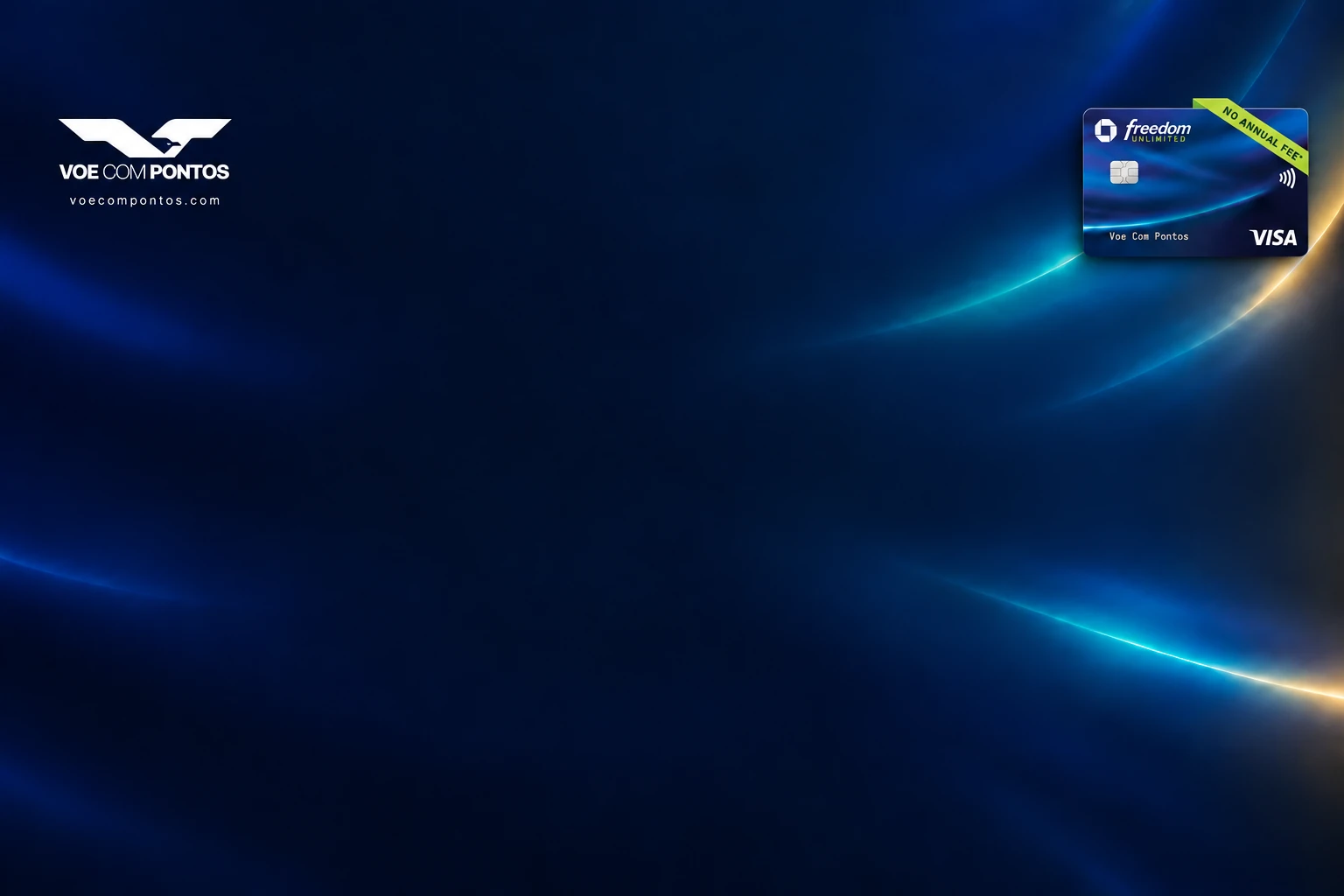 Chase Freedom Unlimited e marca Voe com Pontos em banner azul