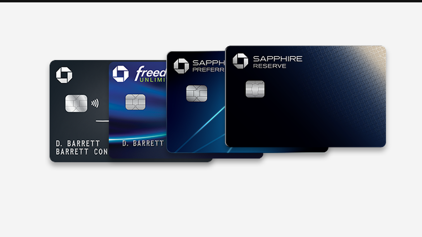 Cartões Chase oficiais: Sapphire Reserve, Sapphire Preferred, Freedom Unlimited e Ink, todos sujeitos ao 5/24