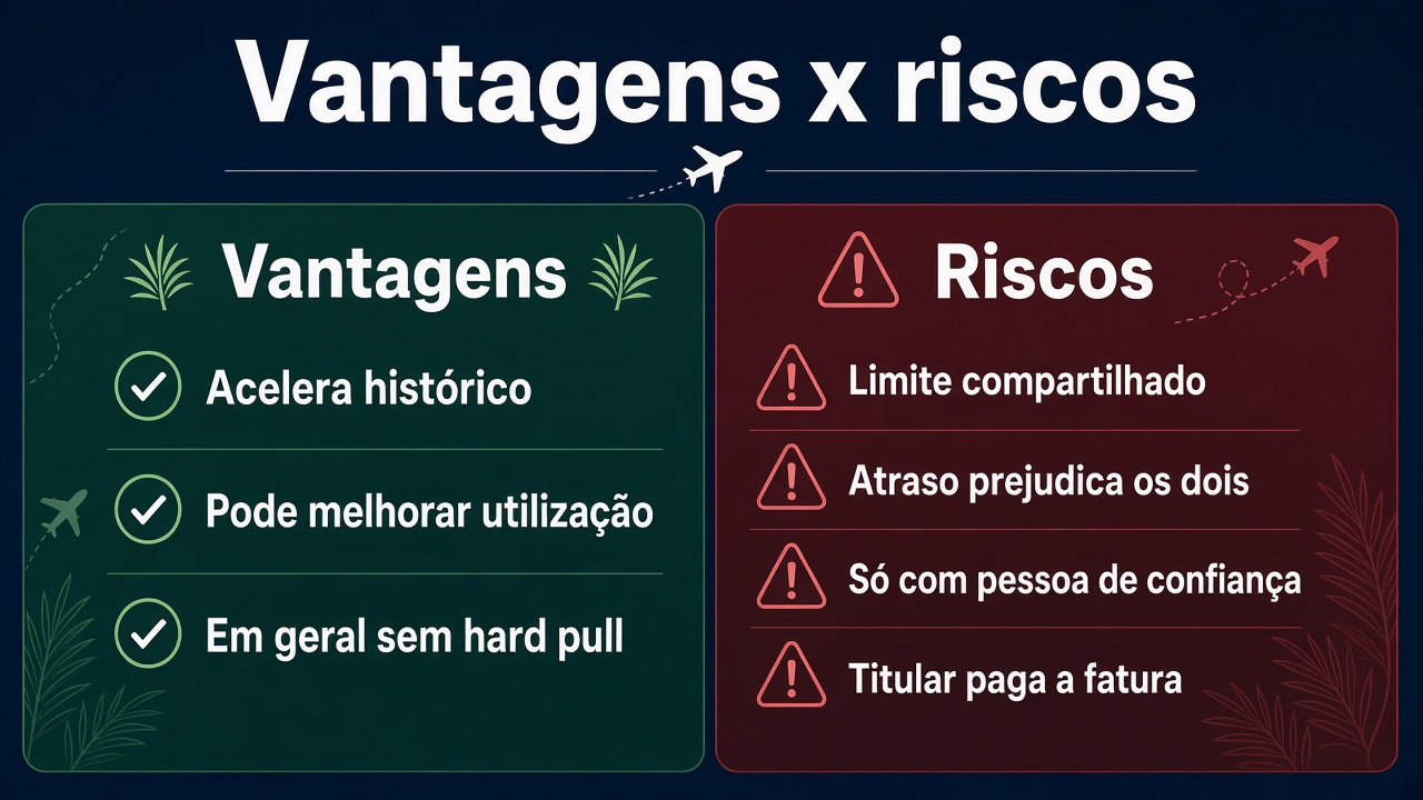 Vantagens e riscos de ser cartão adicional
