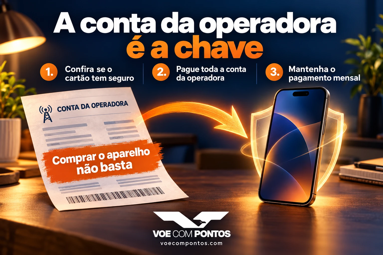 Confira o seguro do cartão, pague a conta inteira da operadora e mantenha o pagamento mensal